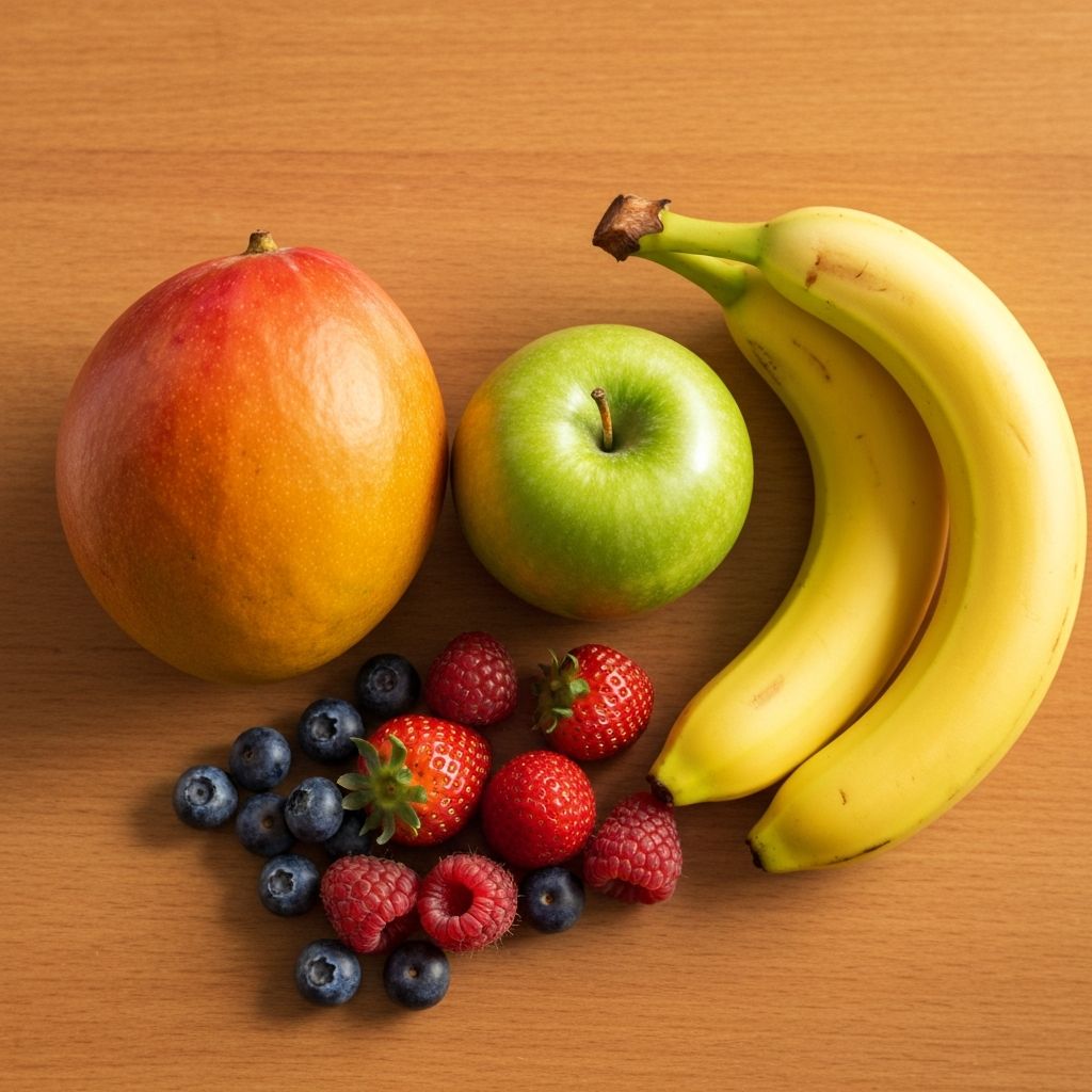 Fruits mûrs avec sucres naturels